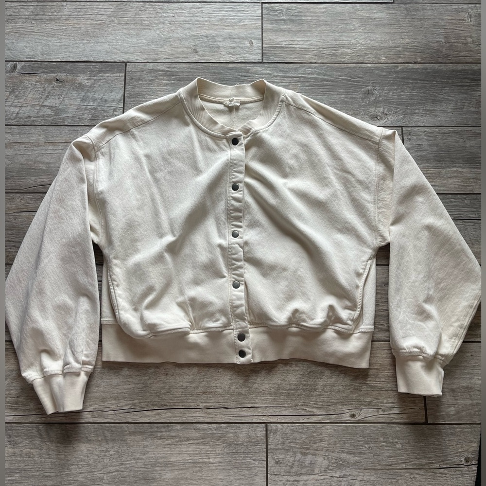 Aerie Soft Landing Denim Bomber Jacket